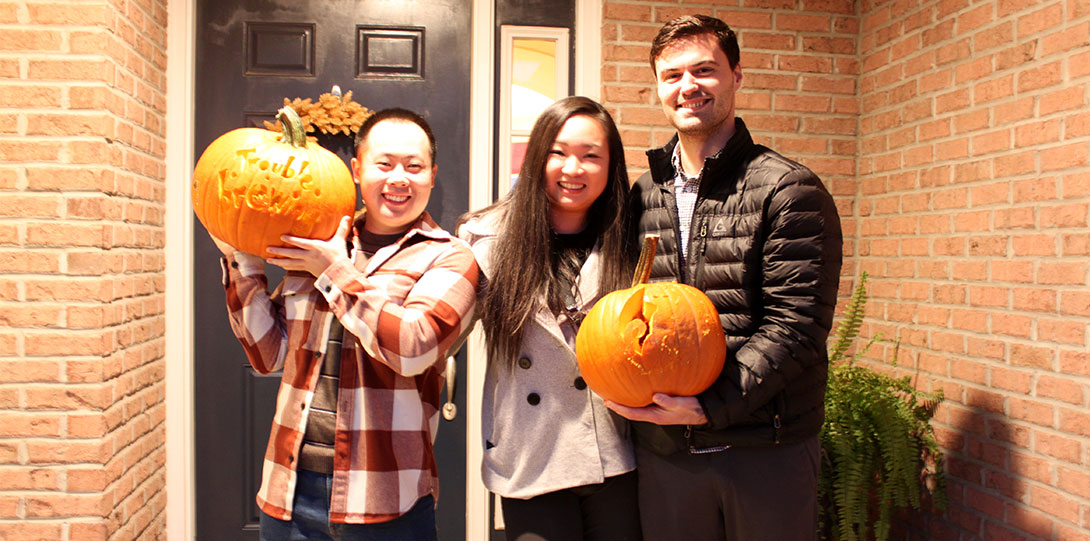3 Residents Together for 2022 Fall Wellness Event Pumpkin Carving