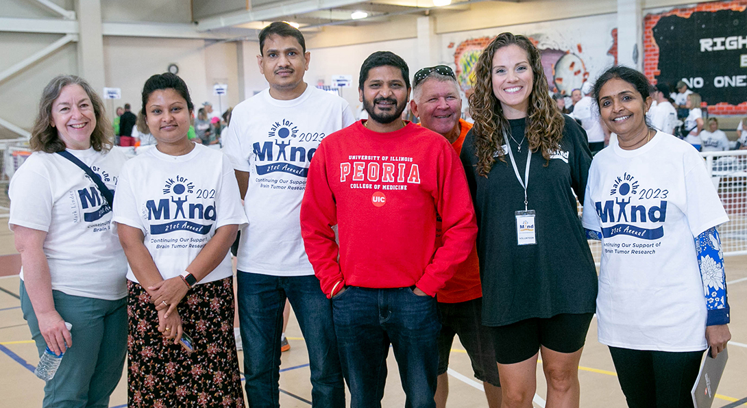 UICOMP Researchers and Regional Dean Aiyer pose at Walk for the Mind