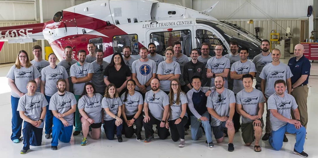 Medical Residents in Front of Life Flight