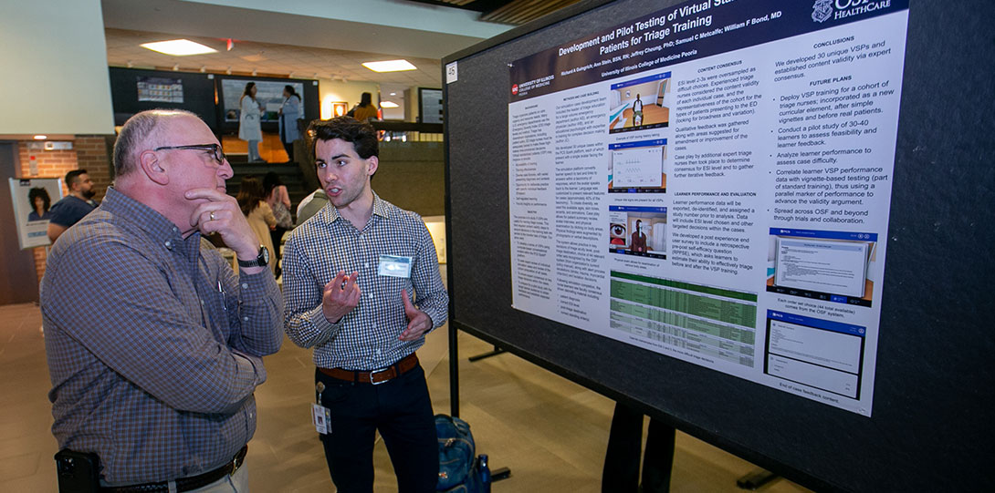 A Medical Student Talks About His Reesarch During Research Day