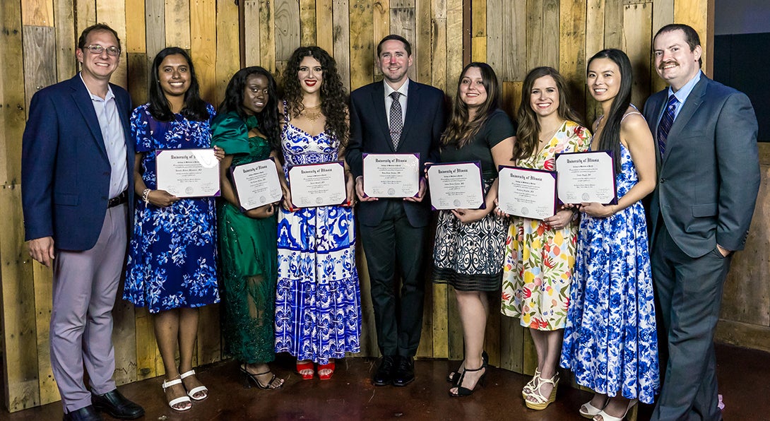 Med-Peds graduates pose with residency leadership